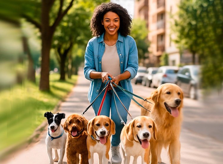Persona que genera ingresos extra con mascotas