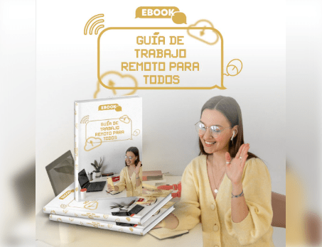 Mujer trabajando remotamente como asistente virtual