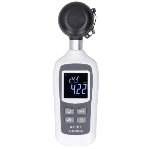 Professional light meter used to optimize natural light for wellness